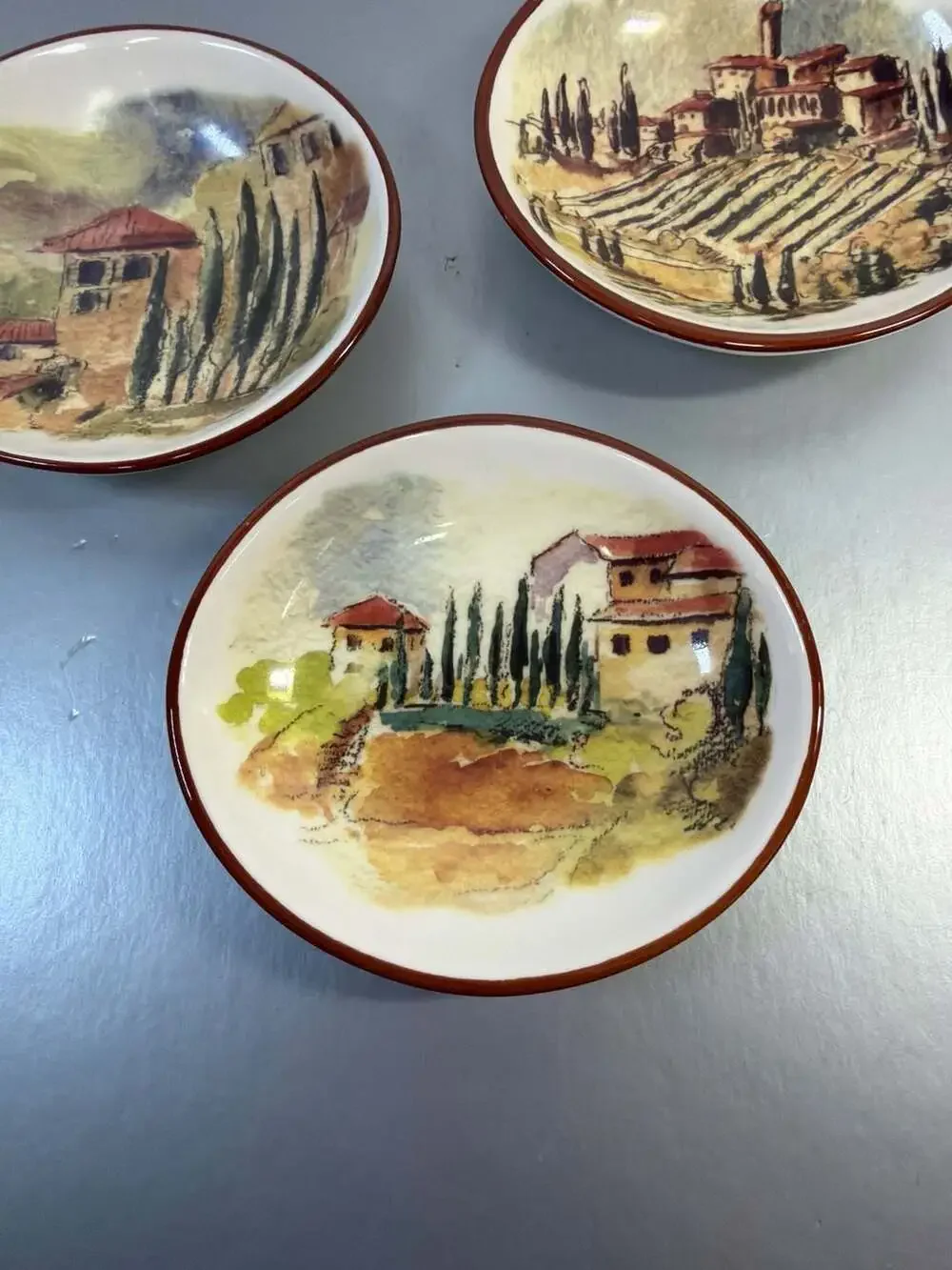 Williams-Sonoma Tuscan Landscape Dipping Bowls, Set‎ of 3, 4.5